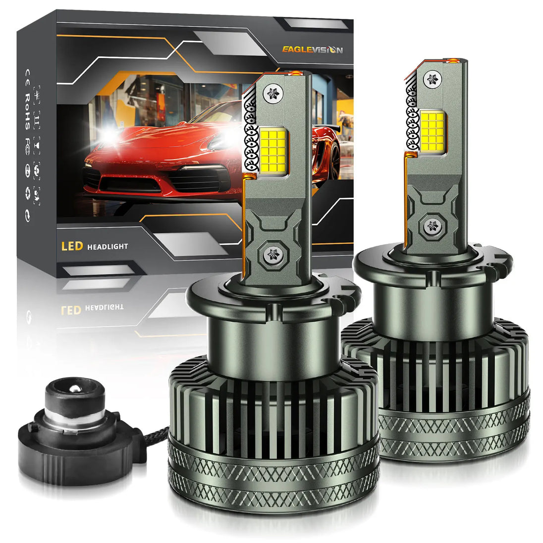 Chftsoan D Series LED Headlight Bulb D1S D2S D3S D4S Canbus Headlamp Super Bright 2000W Auto Headlight 6000K No Error Plug&Play - IFINDALL