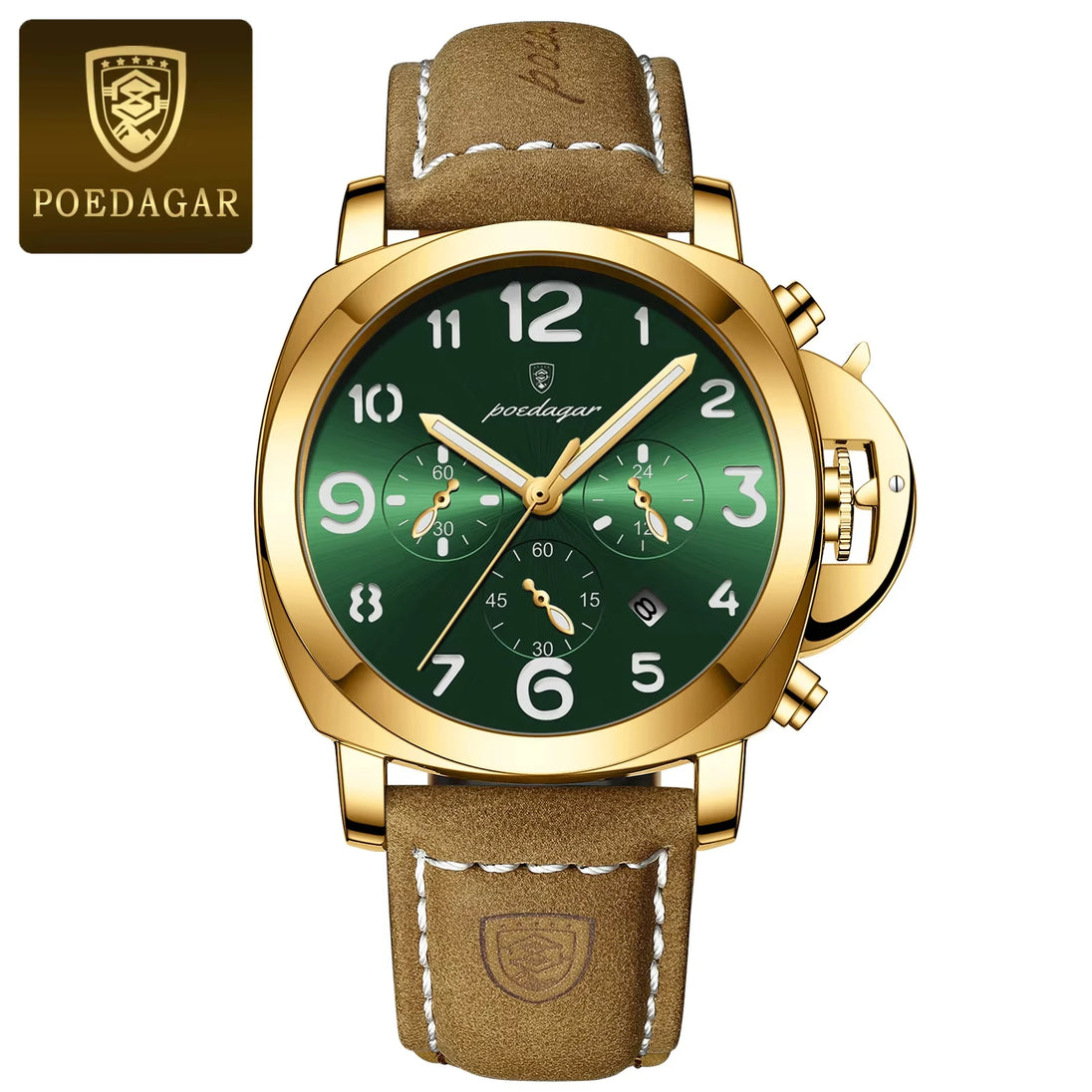 POEDAGAR Sports Military Watch For Men Waterproof Luminous Leather Man Watch Quartz High Quality Men's Sports Watches Male Reloj - IFINDALL