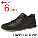 Genuine leather men skataboard shoes elevator 6cm height increase sports loafers hollow breathable sneakers designer shoes - IFINDALL