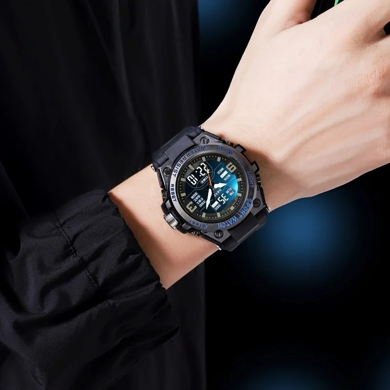 [Men's Digital Chronograph Watch] Multi-sport Chronograph Watch Men's Digital Quartz Watch With Alarm Luminous Date The Ideal Gi - IFINDALL