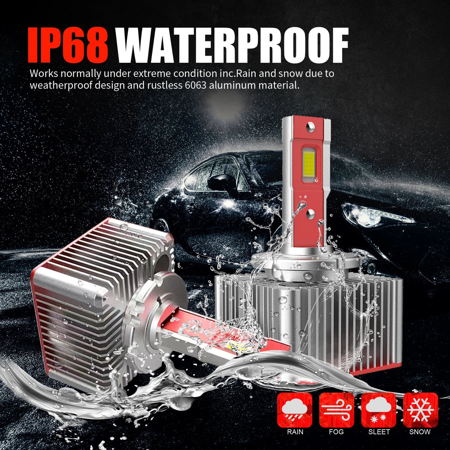 2PCS 70W LED Car Headlight D1S D2S  D3S D4S D5S D8S CANbus No Error Lamp Auto Headlamp Bulbs Car Light 6000K White High Low Beam - IFINDALL
