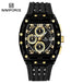 NAVIFORCE Men's Watch Quartz Chronograph Fashion Clock Waterproof Silicone Tape Watches for Man Date Display Sports Wristwatches - IFINDALL