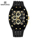 NAVIFORCE Men's Watch Quartz Chronograph Fashion Clock Waterproof Silicone Tape Watches for Man Date Display Sports Wristwatches - IFINDALL