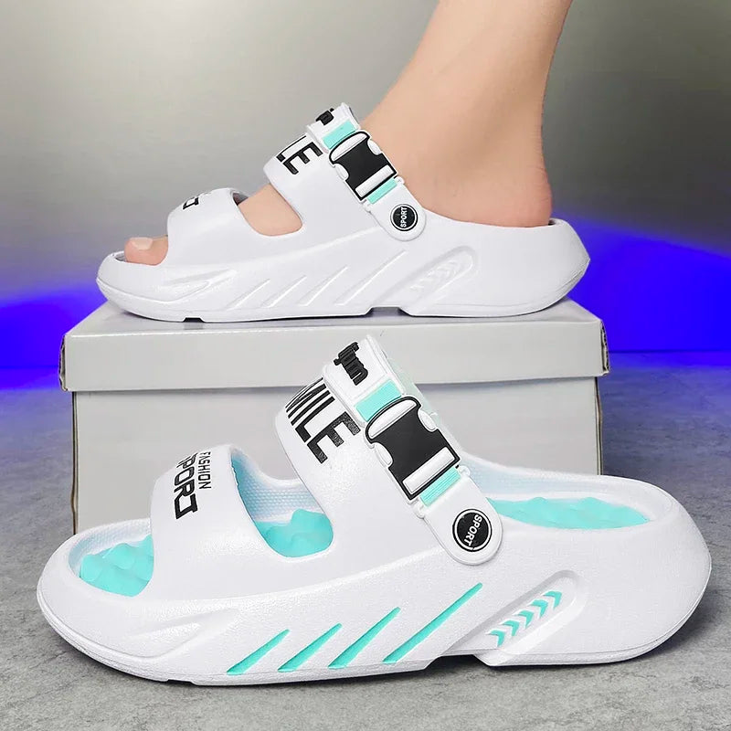 NEW Men's Massage Slippers Outdoor Sandals Beach Comfortable Soft Slides Casual Shoes Men Indoor Outdoor Slippers Big Size 39-48 - IFINDALL