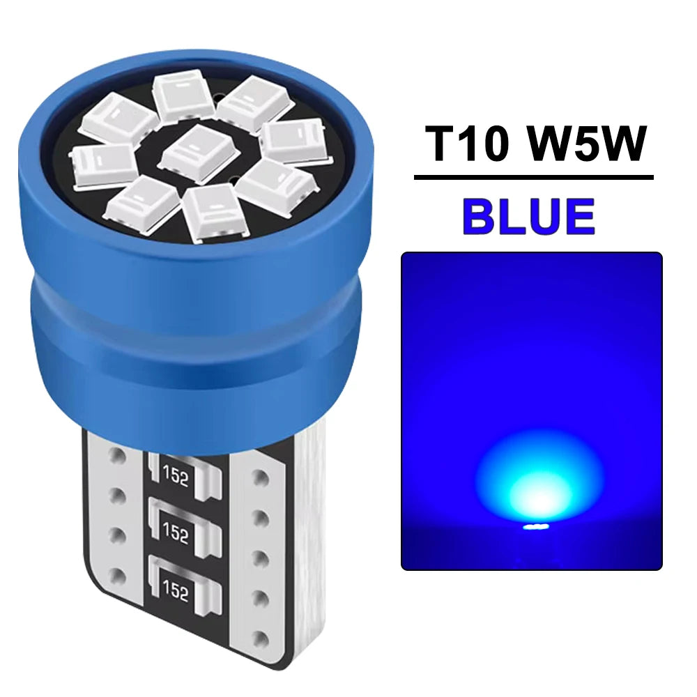 2/4/6/8/10/20 PCS T10 W5W LED Bulb CANBUS 12V 2016-9SMD Car Interior Dome Door Glove Box Trunk License Plate Lights White Yellow - IFINDALL
