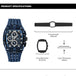 NAVIFORCE Men's Watch Quartz Chronograph Fashion Clock Waterproof Silicone Tape Watches for Man Date Display Sports Wristwatches - IFINDALL