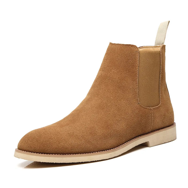 Luxury Designer New Autumn Winter Mens Pointed Suede Leather High Tops Dress Shoes For Male Formal Business Chelsea Ankle Boots - IFINDALL