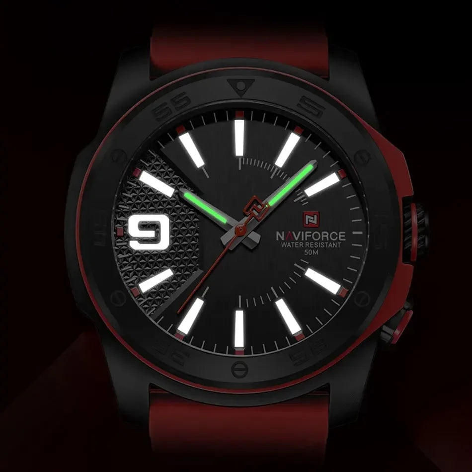 NAVIFORCE NF7112 Original Quartz Watch for Men Simple Silicone Strap 5Bar Waterproof Luminous Watches - IFINDALL