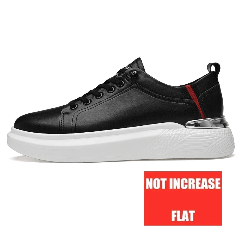 Elevator shoes for man height increase 7cm 2025 Luxury sneaker Genuine Leather Men's Hidden Heels Casual Shoe Heights Genuine Le - IFINDALL