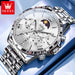 OLEVS 3653 Men Watch Luxury Brand Quartz Watch Multi functional Automatic Date Timer Watch Waterproof Luminous Moonphase Watch - IFINDALL