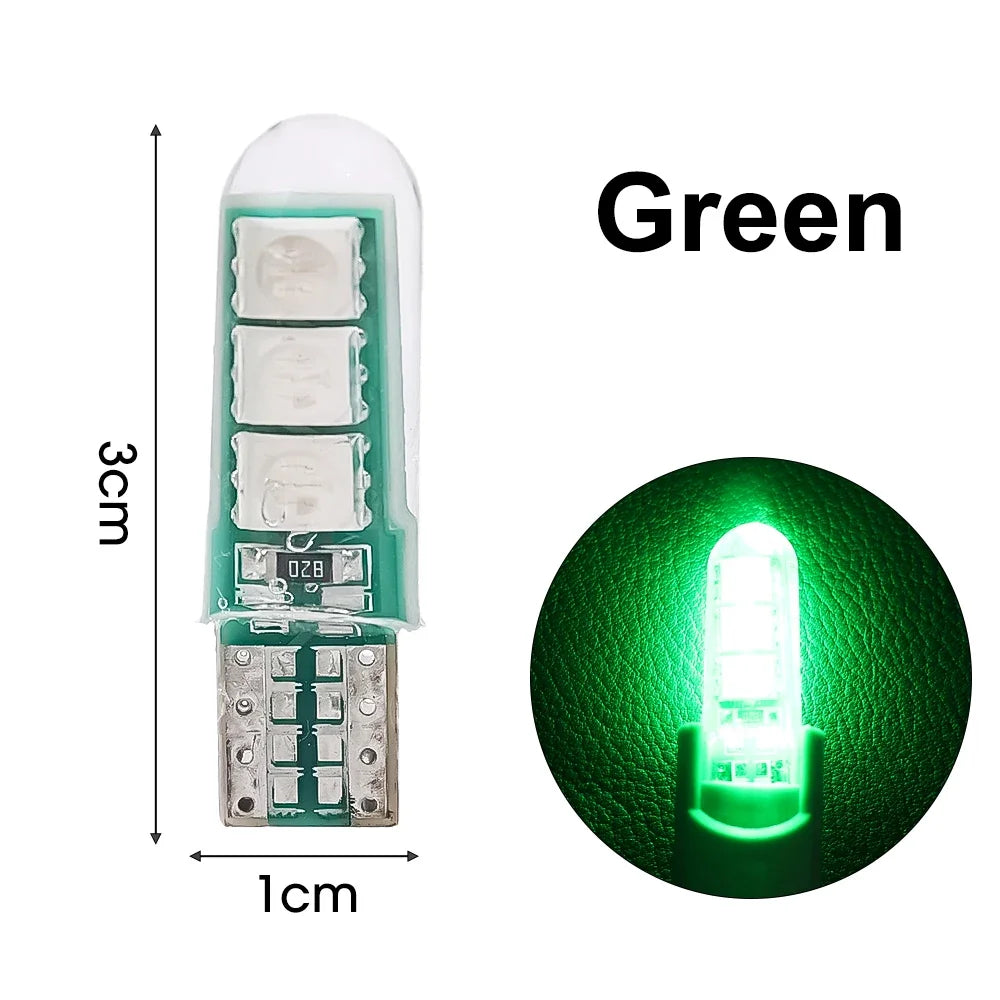 T10 5050 6SMD Led Bulbs Car Clearance Lamp W5W High Temperature Resistant Silicone Width Indicator Light License Plate Light - IFINDALL