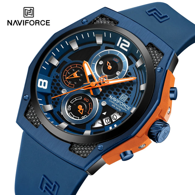 NAVIFORCE Original Watches for Man Silicone Strap Waterproof Men Quartz Wrist watch Casual Sport Date Display Clock Reloj Hombre - IFINDALL