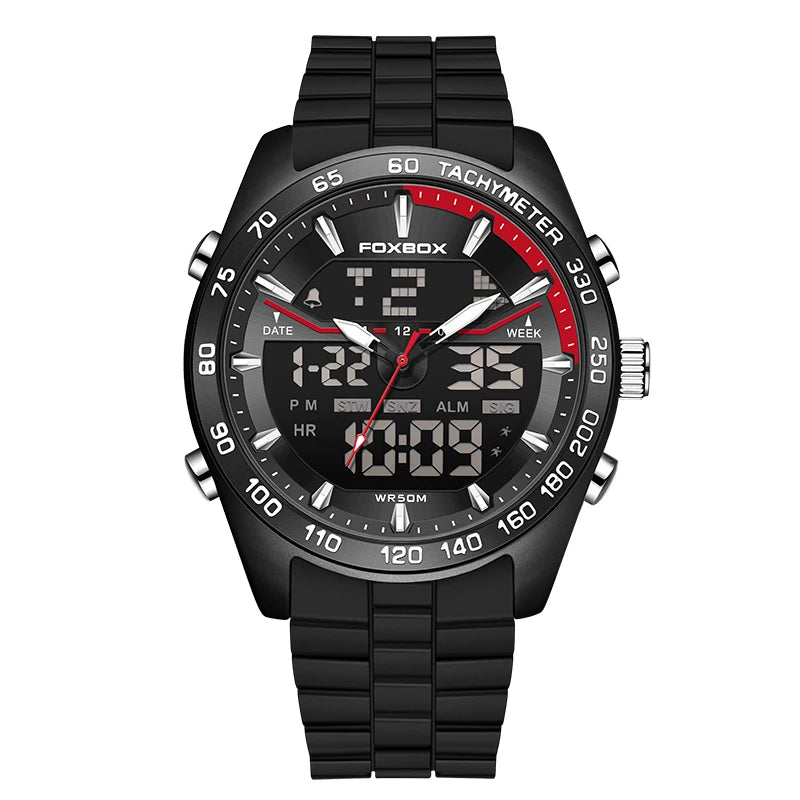 New FOXBOX Fashion Military Watches for Men Luxury Original Sports Chronograph Watch Waterproof Quartz WristWatch Clock Gift - IFINDALL