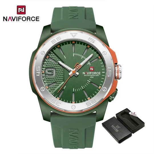 NAVIFORCE NF7112 Original Quartz Watch for Men Simple Silicone Strap 5Bar Waterproof Luminous Watches - IFINDALL