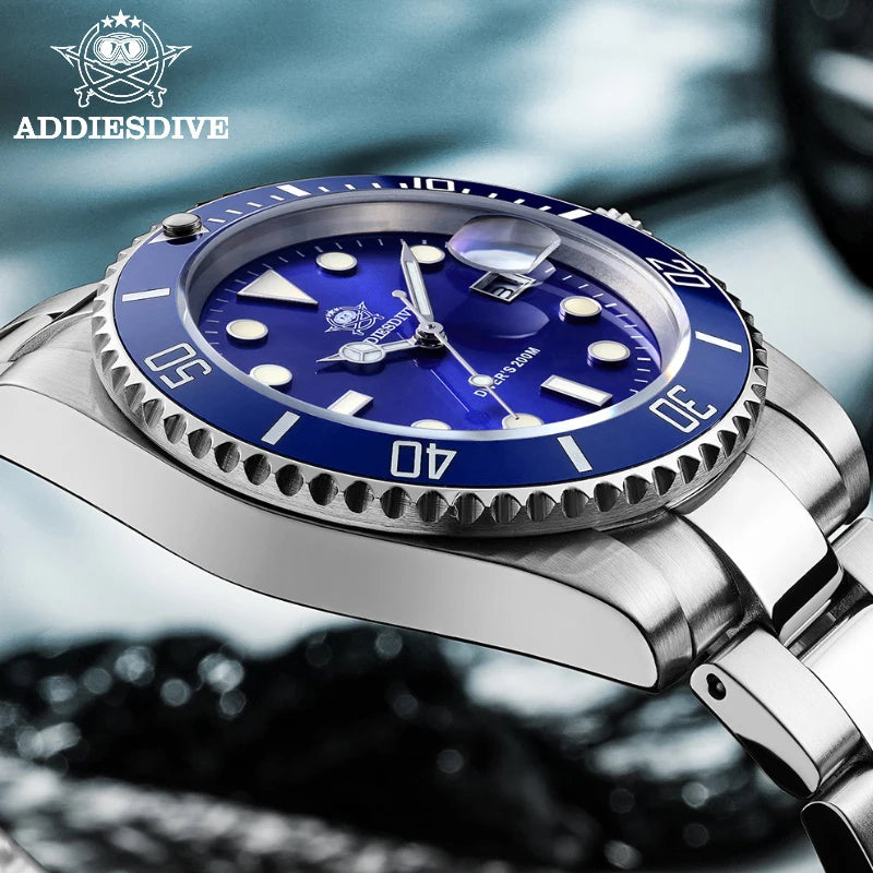 ADDIESDIVE Stainless Steel Watch Men's European and American Business Leisure Quartz Watch Waterproof Outdoor Sports Watch - IFINDALL