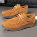 Men Casual Shoes High-Grade Suede Leather Work Shoes Male Lace-up Flats Sneakers Platform British Business Party Dress Shoes 46 - IFINDALL