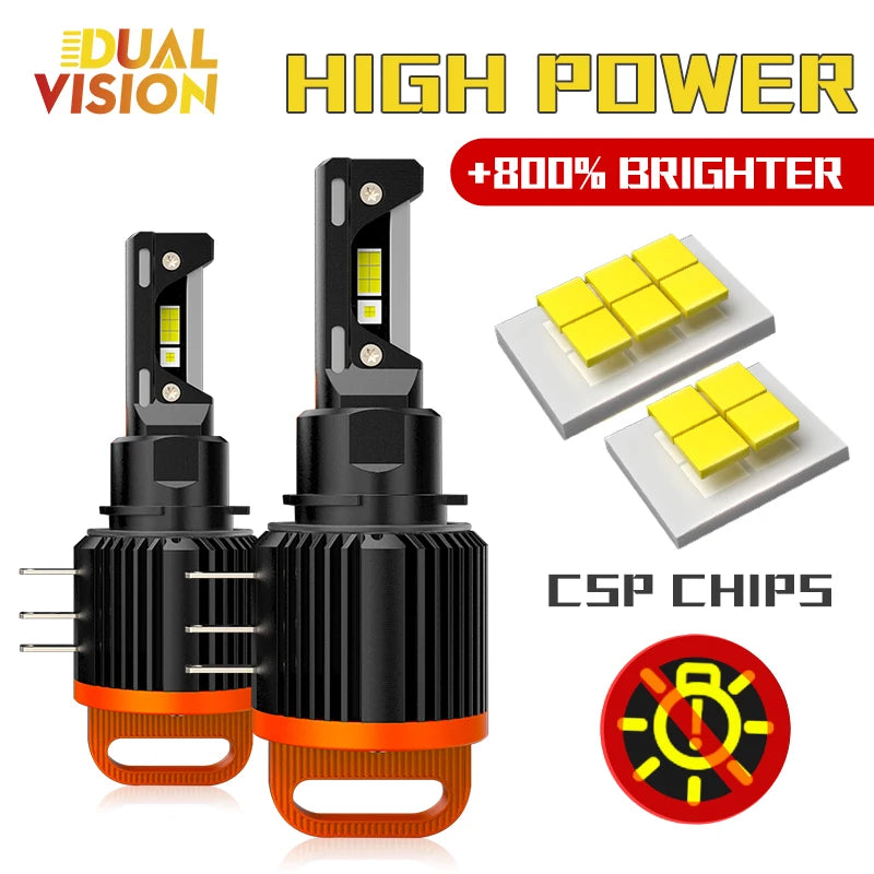 2Pcs H7 H15 LED Car Headlights  Bulbs Canbus Wireless Driving Running Light  Plug and play Fog Light 7535 CSP 12V - IFINDALL