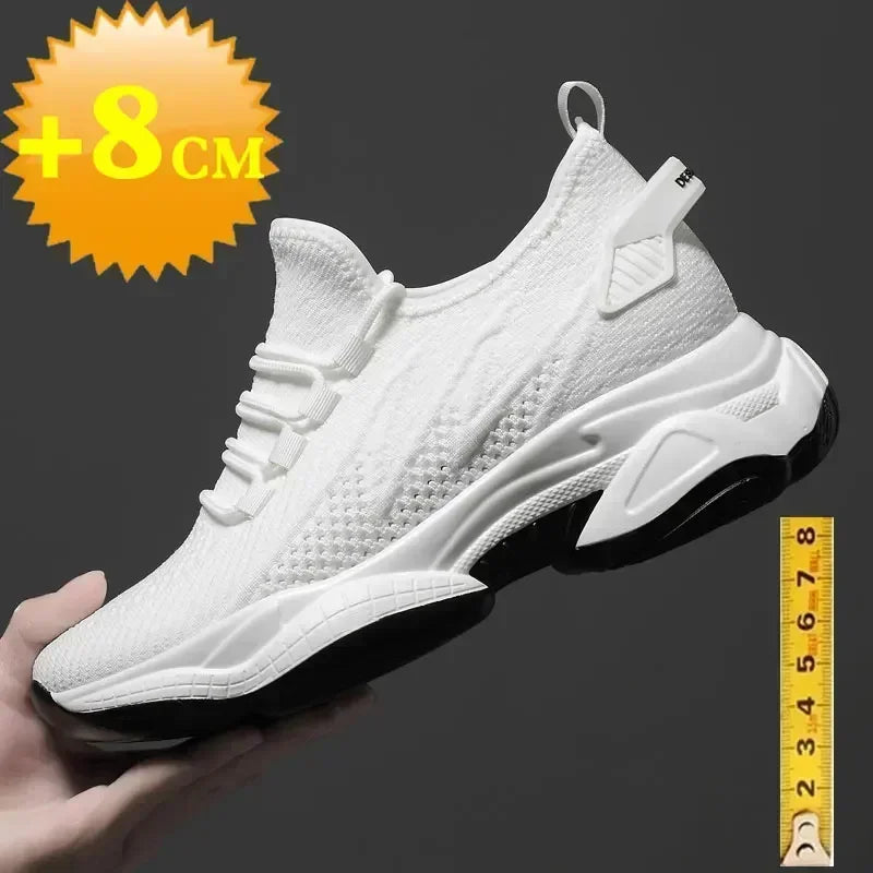 Increasing men sneakers casual heightening shoes 8cm height increase shoes for summer breathable 6cm elevator shoes - IFINDALL