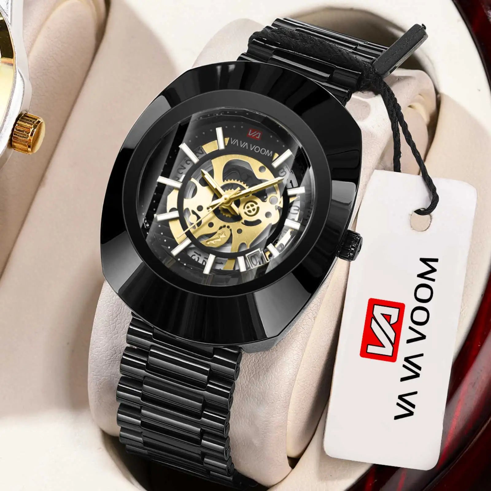 2025 New Luxury Men Watch Fashion Elliptical Hollow Dial Stainless Steel Strap Leisure Business Original Movement Watch for Men - IFINDALL