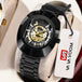 2025 New Luxury Men Watch Fashion Elliptical Hollow Dial Stainless Steel Strap Leisure Business Original Movement Watch for Men - IFINDALL