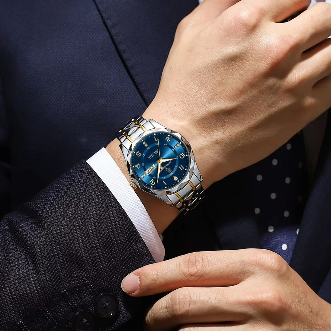 POEDAGAR Luxury Business Men's Wristwatch Stainless Steel Date Week Man Watch Waterproof Luminous Fashion Quartz Watches For Men - IFINDALL