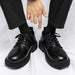 Men new breathable shoes Black waterproof leather footwear Thicksoled versatile fashion sneakers Casual comfort male board shoes - IFINDALL