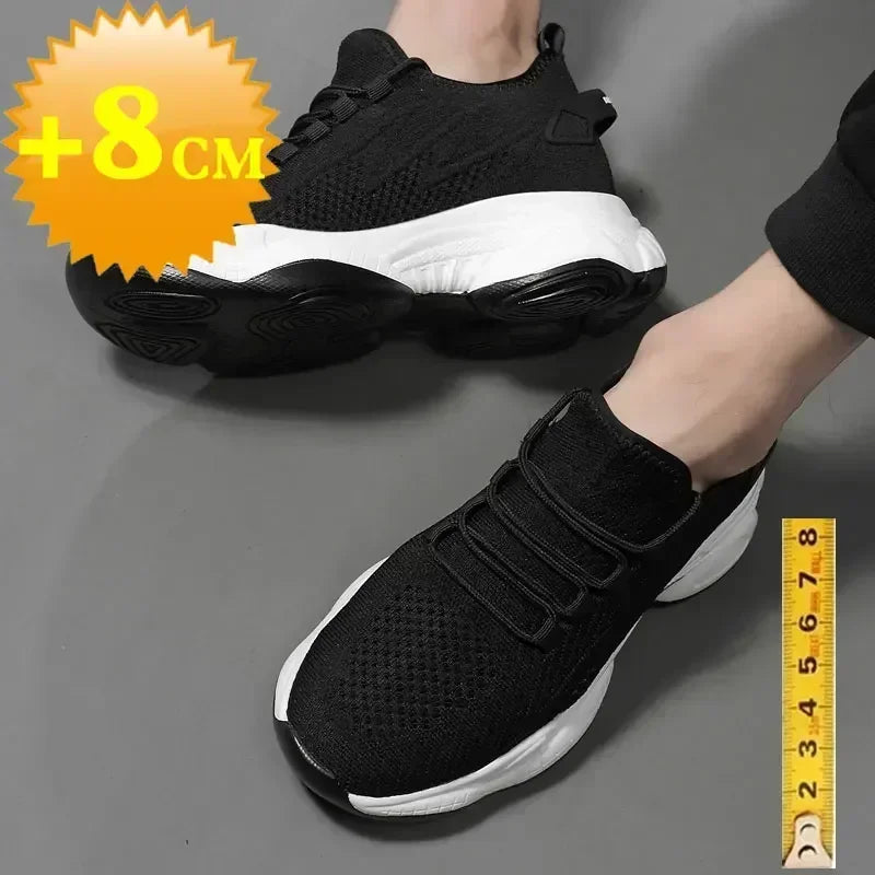 Increasing men sneakers casual heightening shoes 8cm height increase shoes for summer breathable 6cm elevator shoes - IFINDALL