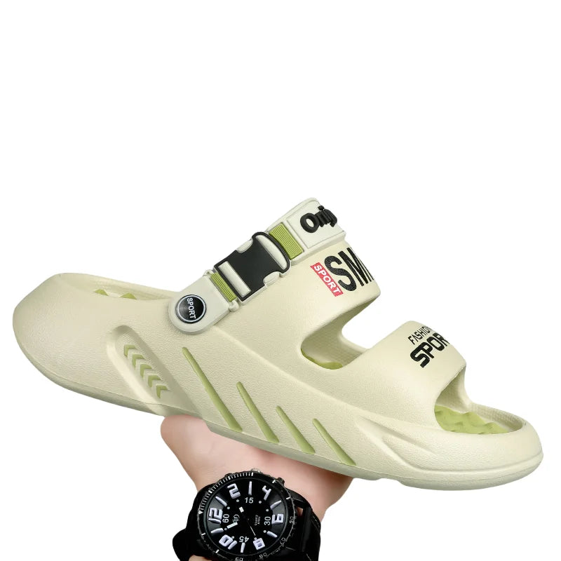NEW Men's Massage Slippers Outdoor Sandals Beach Comfortable Soft Slides Casual Shoes Men Indoor Outdoor Slippers Big Size 39-48 - IFINDALL