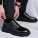 Luxury Men's Genuine Leather Business Formal Shoes British Style Men's Black Platform Lace Up Casual Shoes Zapatos De Cuero 2025 - IFINDALL