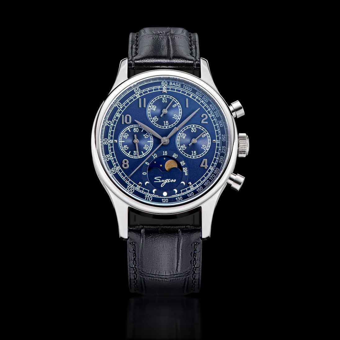 Sugess Watch of Men Chronograph Tianjin ST1908 Swanneck Movement Moonphase Business Mechanical Wristwatches Sapphire 2023 New - IFINDALL