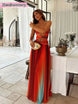 Printed Color Collision Women Maxi Dress Chest Wrapped Cut Out Strapless Backless High Waist Pleated Robe 2025 Summer Lady Robes - IFINDALL
