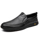 Men Casual Summer Footwear Breathable Mens Leisure Walk Loafers Genuine Leather Moccasins Hollow Out Slip on Male Driving Shoes - IFINDALL