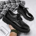 AutumnCasual Men's Korean Trendy Invisible Height Increasing Leather Shoes 10cm 8cm 6cm EVA Sole Rubber Surface Winter Shoes - IFINDALL