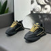 Chunky Sneaker Men Designer Cover Bottom Shoes Fashion Casual Microfiber Leather Upper Increased Internal Platform Board Shoes - IFINDALL