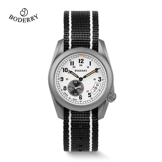 Boderry Field Watch Titanium Quartz Watches VOYAGER 38 Mens 100M Waterproof Clock Military Sport Luminous Business Wristwatch - IFINDALL