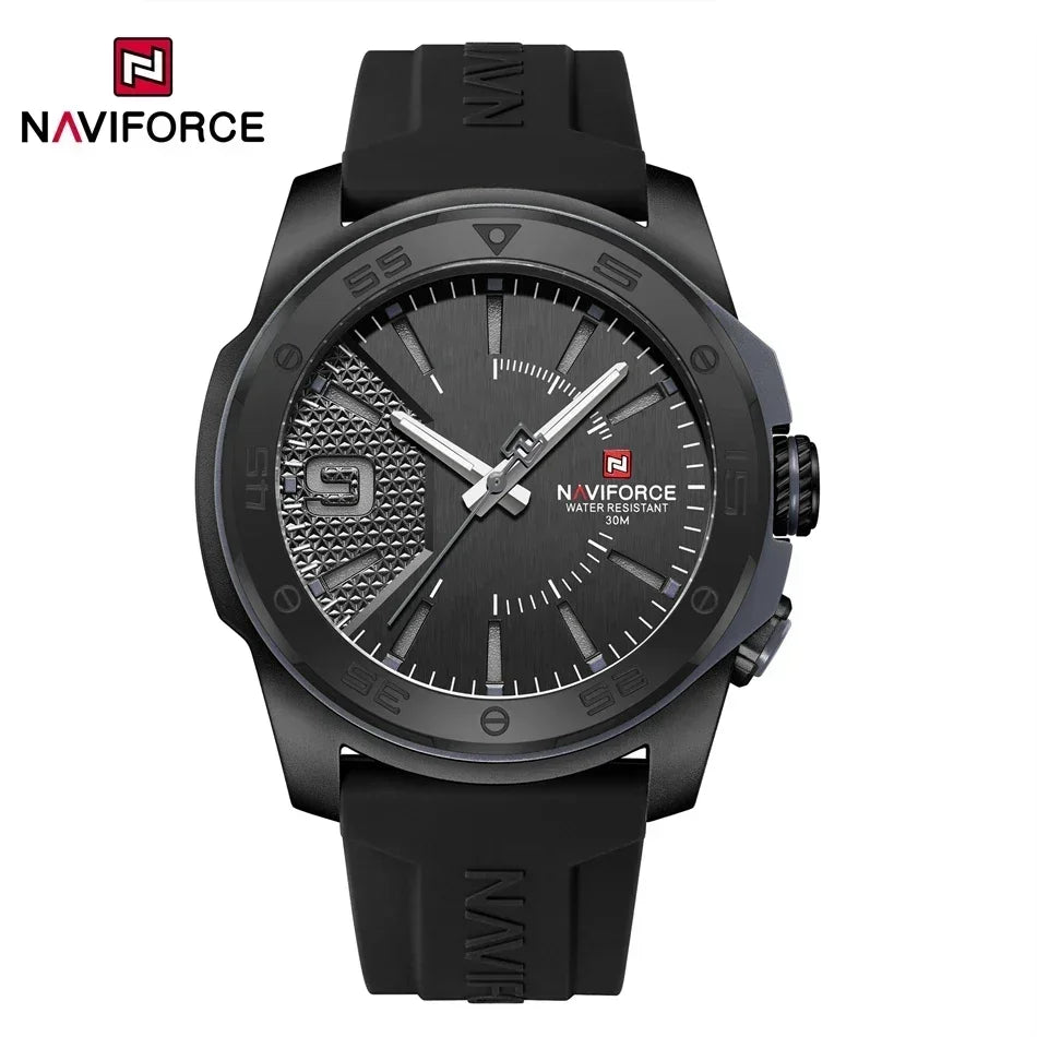 NAVIFORCE NF7112 Original Quartz Watch for Men Simple Silicone Strap 5Bar Waterproof Luminous Watches - IFINDALL