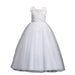 Beautiful Long Flower Girl Dress For Girls Elegant Burgundy Pink Green White Kids Wedding Party Gowns Long Communion Dresses - IFINDALL