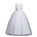 Beautiful Long Flower Girl Dress For Girls Elegant Burgundy Pink Green White Kids Wedding Party Gowns Long Communion Dresses - IFINDALL