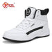YRZL Men Shoes Spring Autumn High Top Waterproof Walking Sneakers Leisure Male Leather Sports Shoes Non-Slip Shoes for Men - IFINDALL