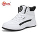 YRZL Men Shoes Spring Autumn High Top Waterproof Walking Sneakers Leisure Male Leather Sports Shoes Non-Slip Shoes for Men - IFINDALL