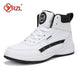 YRZL Men Shoes Spring Autumn High Top Waterproof Walking Sneakers Leisure Male Leather Sports Shoes Non-Slip Shoes for Men - IFINDALL