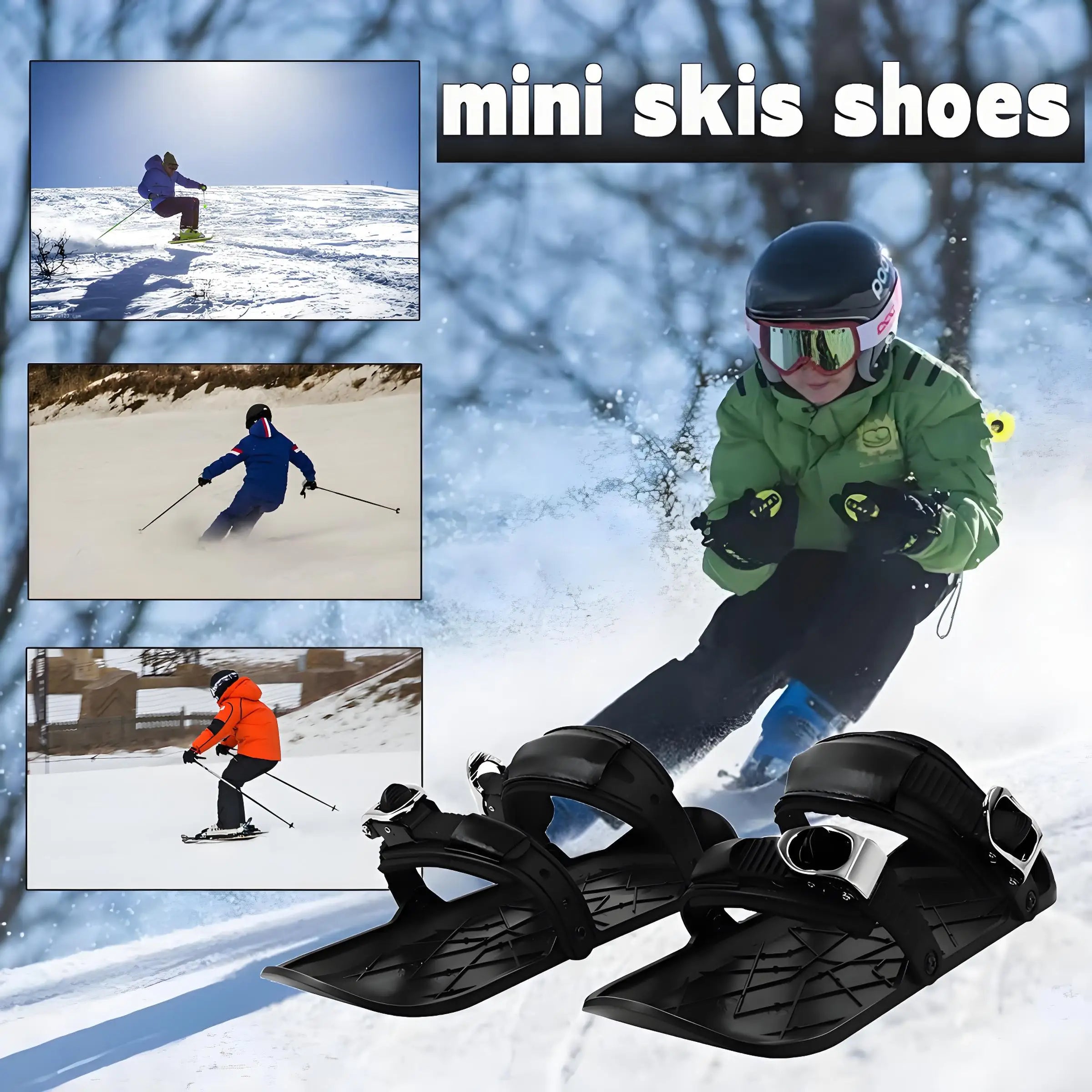 Second Generation Mini Single Thin Ski Boots For Children And Adults, One-Size-Fits-All Winter Outdoor Snowboard Shoes