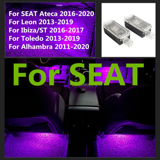 LED Car Footwell Light Interior RGB Atmosphere Lamp Decoration Bulb Accessories For SEAT Alhambra Ateca Leon Ibiza ST Toledo - IFINDALL