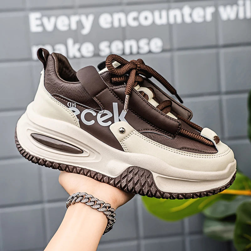 Designer Thick Bottom Mens Casual Sneakers Outdoor Athletic Jogging Shoes Fashion Board Shoes Breathable Anti Slip Walking Shoes - IFINDALL