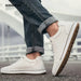 Genuine leather men skataboard shoes elevator 6cm height increase sports loafers hollow breathable sneakers designer shoes - IFINDALL
