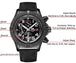 Automatic Mens Watch Self Wind Mechanical Canvas Style Genuine Black Blue Leather Multifunction Date Month Luminous Watches - IFINDALL