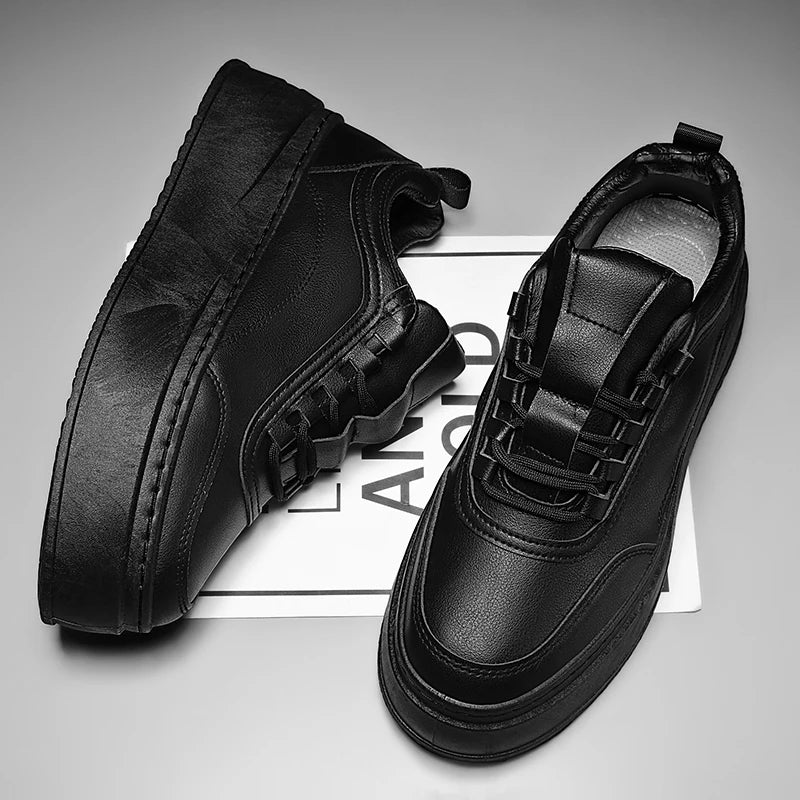 2024 Autumn New Men's Board Shoes Thick Sole Elevated Shoes Trendy Fashion Casual Shoes Student Four Seasons Little White Shoes - IFINDALL