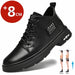 Man Genuine Leather Lift Shoes Comfort Lace Up Casual Elevator Shoes Commerce Breathable Height Increase Insole 8CM Men Sneakers - IFINDALL