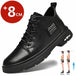 Man Genuine Leather Lift Shoes Comfort Lace Up Casual Elevator Shoes Commerce Breathable Height Increase Insole 8CM Men Sneakers - IFINDALL