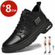 Man Genuine Leather Lift Shoes Comfort Lace Up Casual Elevator Shoes Commerce Breathable Height Increase Insole 8CM Men Sneakers - IFINDALL